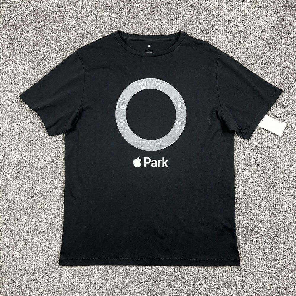 Apple Park Rings Shirt Womens Large Black Apple Logo Graphic Tee HRR52LL/A